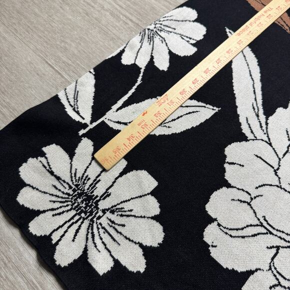 London Times Bell Sleeve Floral Print Sheath Sweater Dress NWT Women's XL Black - Picture 8 of 9
